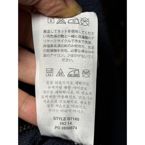 J.Crew Navy & White Nautical Striped Sweater Preppy W Side Zippers Long Sleeve L - Picture 15 of 15